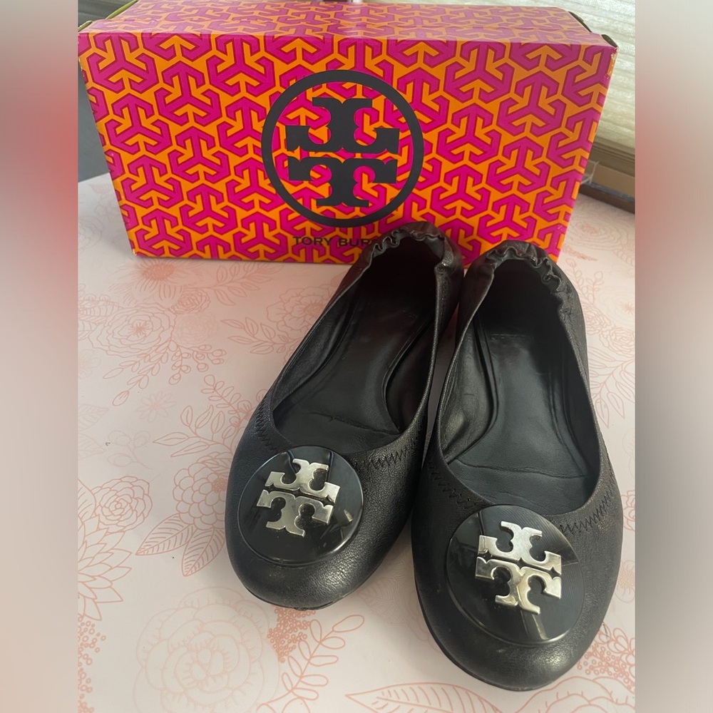 Tory Burch Black Reva Ballet Flats